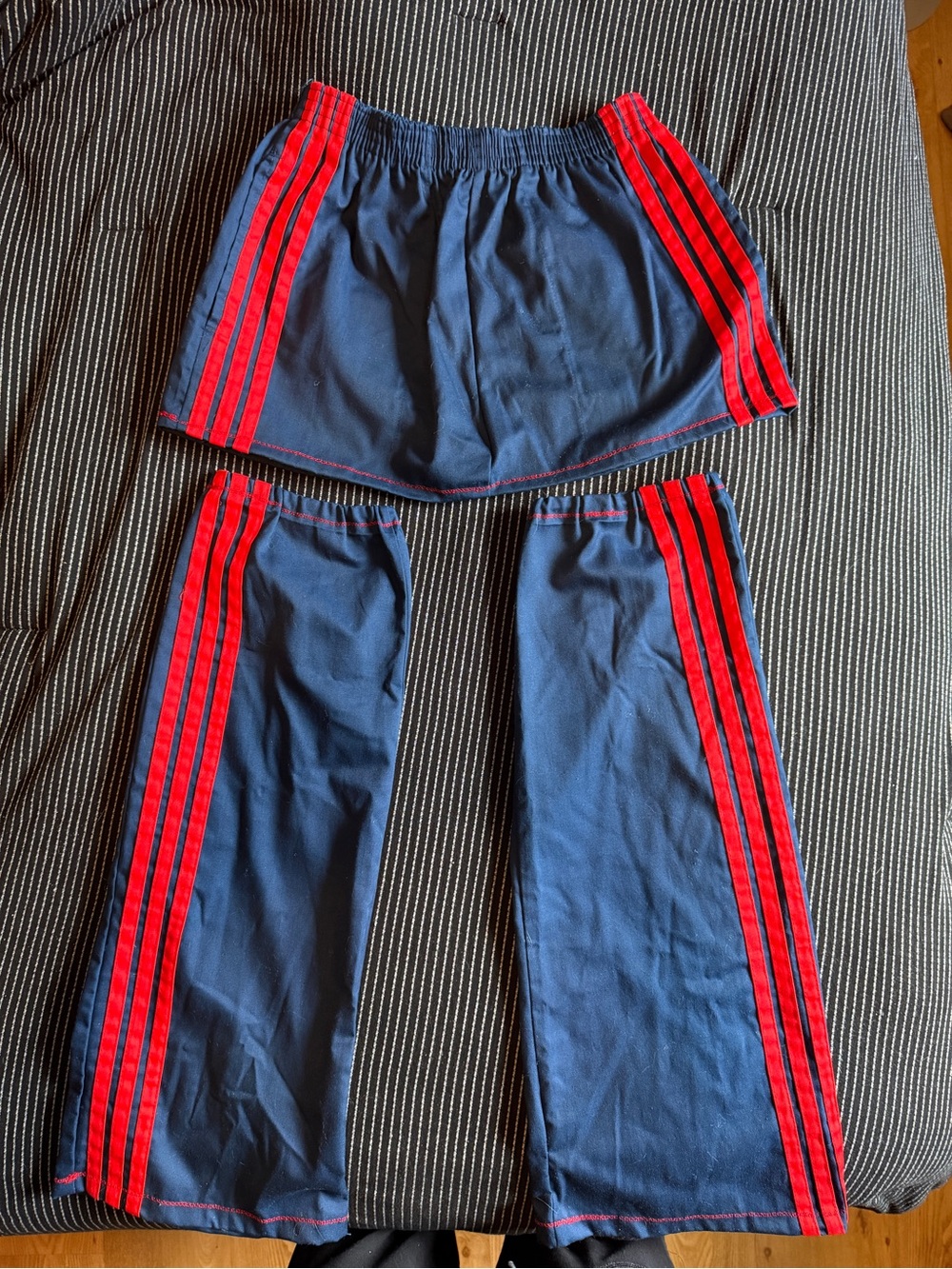 Navy and Red Athletic Skirt & Leg Warmer Set